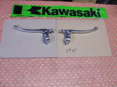 KAWASAKI 69-72 H1 TRIPLE 500 LEFT & RIGHT CLUTCH-BRAKE LEVER PERCH HANDLEBAR SET